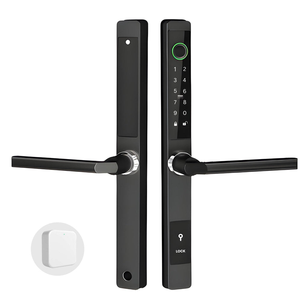 Smart Door Lock Thin Black with WiFi Gateway