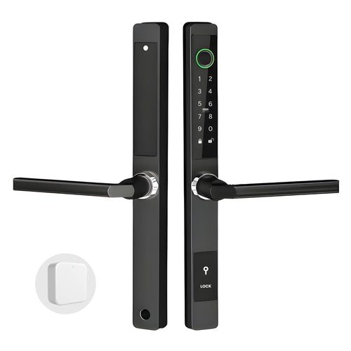 Smart Door Lock Thin Black with WiFi Gateway