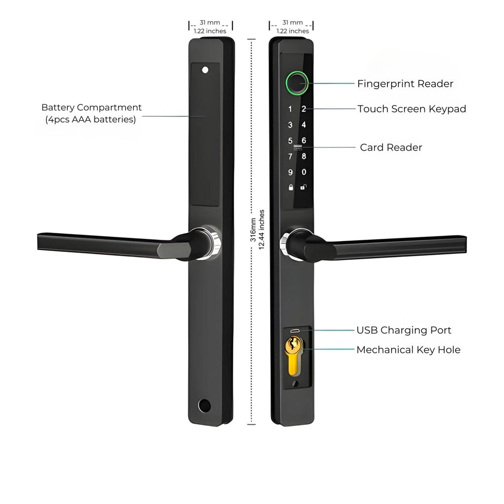 Smart Door Lock Thin Silver — lifestyle view